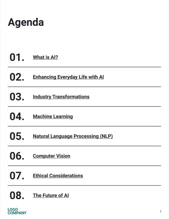 Free brochure – power of ai template