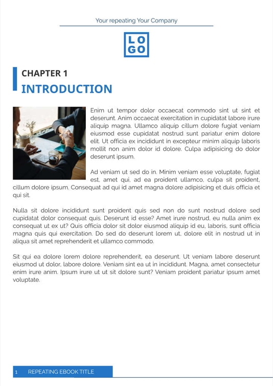 Free e-books company template