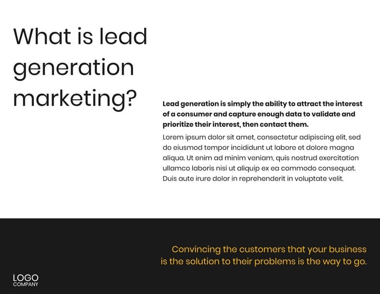 Free e-books lead generation template