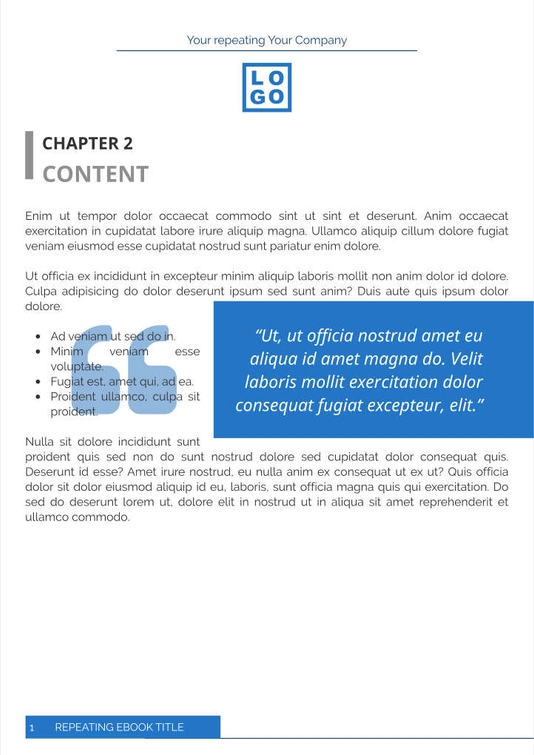 Free e-books company template