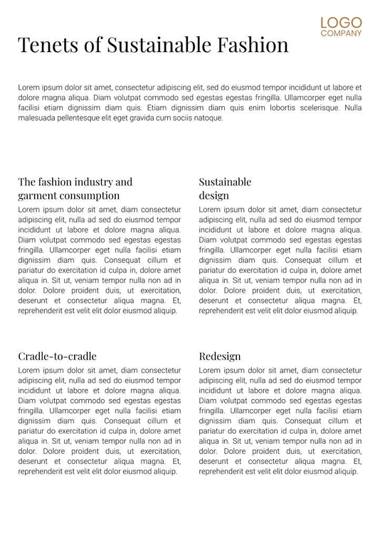 Free e-books sustainable fashion template