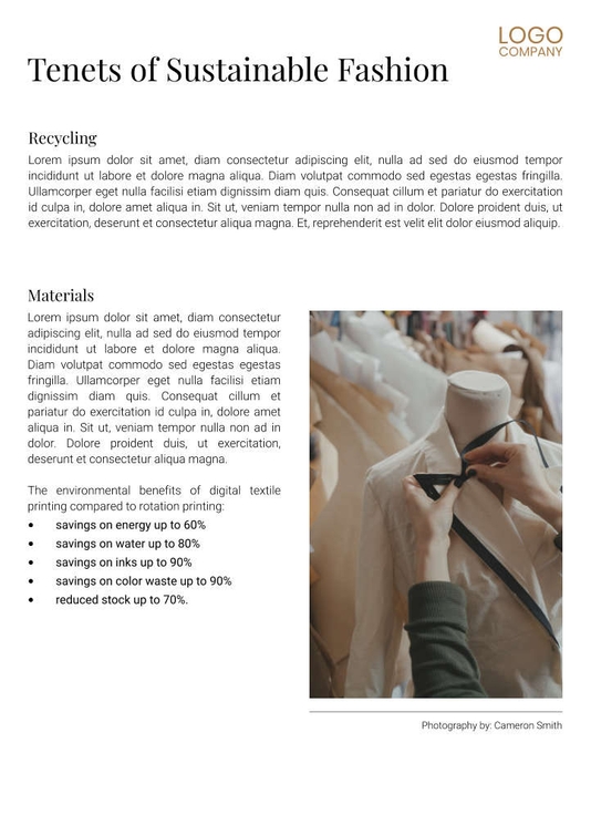 Free e-books sustainable fashion template