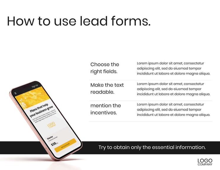 Free e-books lead generation template