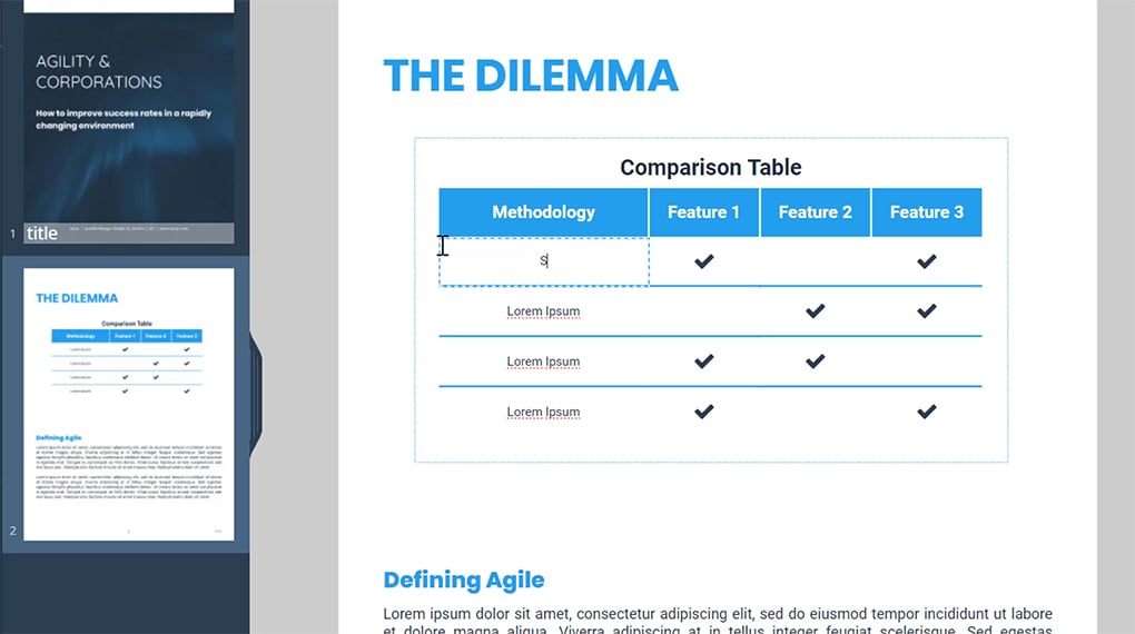 Video showing how to fill table data