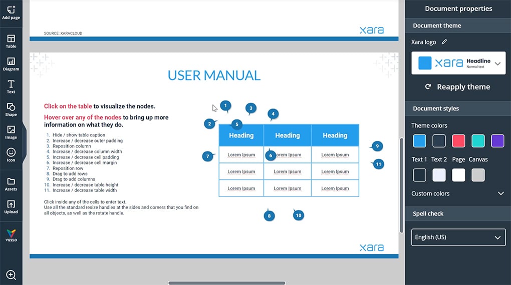 Video showing table maker introduction