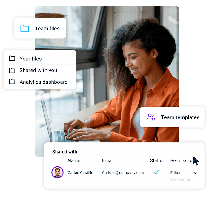 Real Estate Broker sharing her brokerage's digital assets with her real estate agent in Xara Cloud